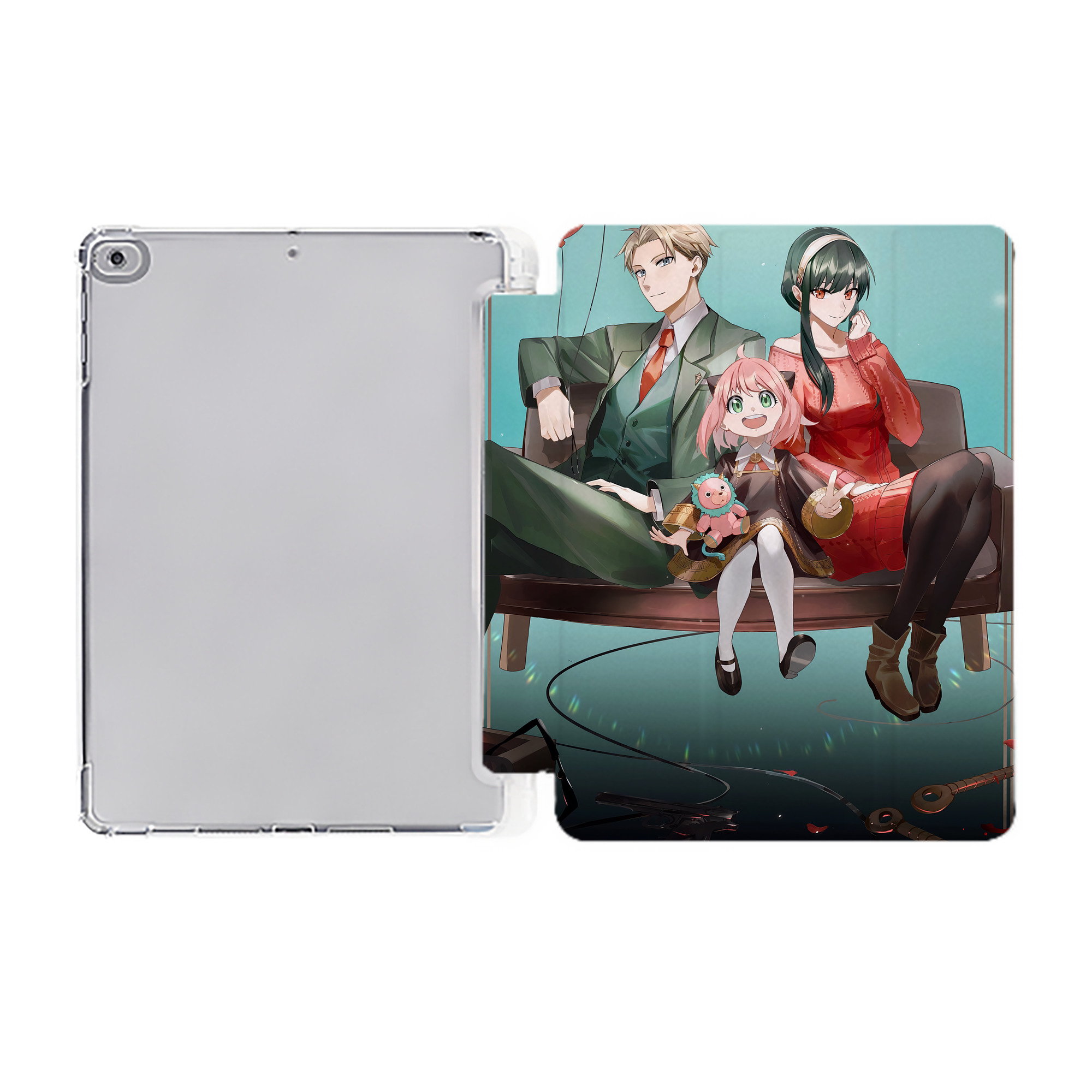 （画像用） SPY×FAMILY间谍家家酒 IPad ケース ペン収納付き 三つ折りスタンド PUレザー×シリコン 対応機種9.5/10.5/10.9インチ